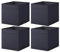 Drona Fabric Storage Box Insert - Black - 33x38x33cm - Foldable and Durable Cube Organizer for Shelves, Closets, and Home Storage, pack of 4
