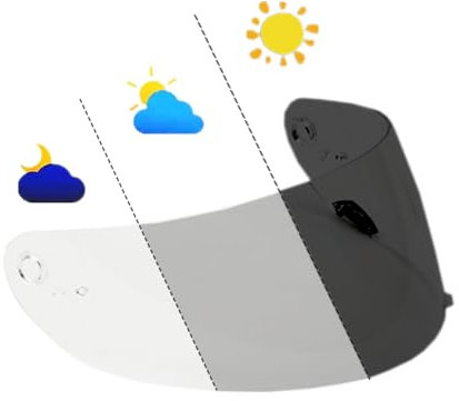 XYJTC Motorcycle Helmet Lens, Photochromic Shield Helmet Visor Replacement for Bell RS-1/RS-2/Qualifier DLX/Vortex/Revolver/Star Motorcycle Helmets