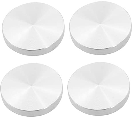 Giwnhvx Glasplatten-Adapter-Tischbeine, Aluminium, rund, 50 x 8 mm, silberfarben, 4 Stück