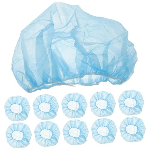 VILLFUL 100 pezzi Cuffie Igieniche in Tessuto Non Tessuto Cappello Protettivo Elastico Traspirante per Cucina Laboratorio e Servizio Alimentare Copricapo Leggero e Confortevole per Uso