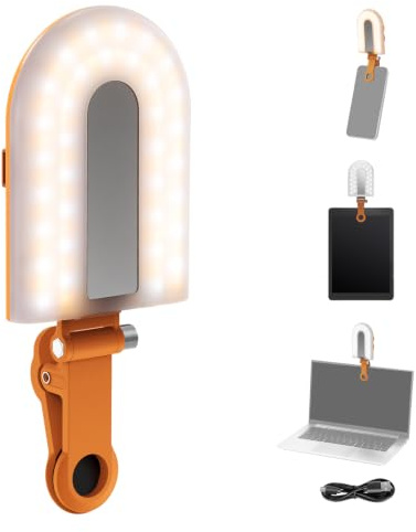 NEEWER GM66 Clip on Selfie Licht für Handys, 68 LEDs, zweifarbige Beleuchtung kompatibel mit iPhone mit CRI97+, 2000mAh für TikTok, Vlog, Streaming, Laptop Computer, Webcam, Videokonferenzen, Makeup