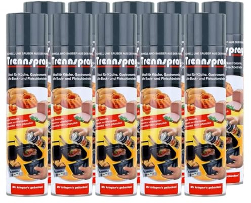 10 x 600ml Boyens Back Trennspray - Zum Grillen, Braten & Backen - Antihaftspray, Non Stick Spray für Grillroste, Plancha und Teppenyaki Grills, Kontaktgrill, Back- und Auflaufformen nur für Gewerbe