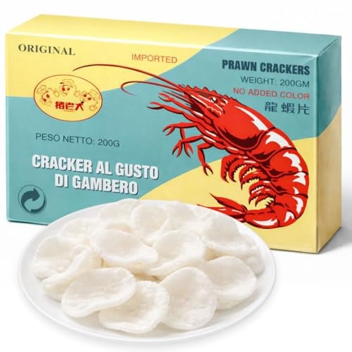 Nuvole di Gambero Originali 200 g – Crackers di Gamberi da Friggere – Snack Asiatico Croccante – Pronti in Pochi Secondi