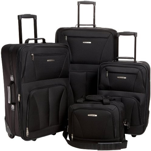 Rockland, Set di valigie Journey, morbide, verticali, nero, 4-Piece Set (14/19/24/28)