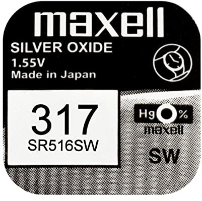 Maxell 317/SR516SW - Batteria da orologio all'ossido di argento