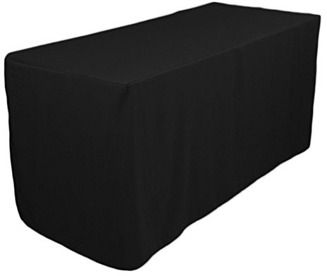 TEKTRUM 4-Feet Long Fitted Table DJ Jacket Cover for Trade Show - Thick/Heavy Duty/Durable Fabric - Black Color (TD-JKT-BLK-4FT) by Tektrum