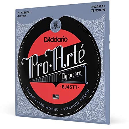 D'Addario EJ45TT ProArte DynaCore Titanium Trebles Normal Tension Classical Guitar Strings