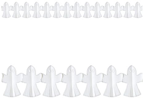 W WIDMANN MILANO Party Fashion 5212F - Girlande Gespenst, 3 m, Dekoration, Partydekoration, Halloween, Mottoparty