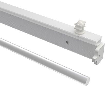 Interdeco Paneelwagen Weiß aus Kunststoff mit Klettband für Gardinenschienen, Universal, 60 cm