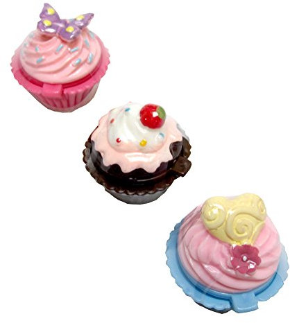 Lip Balm/Lip Gloss Cup Cake Pots x 3 - 3 Lip Wands Stocking Filler