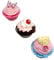 Lip Balm/Lip Gloss Cup Cake Pots x 3 - 3 Lip Wands Stocking Filler