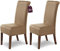 SCHEFFLER-Home Stuhlhussen Stretch Marie/Stuhlhussen Beige 2er Set/elastische Stuhlabdeckungen mit Fleckenschutz/Stuhlhussen Schwingstühle/Bezüge für Stuhl/Dehnbare Stuhlhussen elastisch