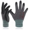 DEX FIT Nitrilschaum Arbeitshandschuhe FN330; 3D-Komfort, Dehnbare Passform, Griff, Dünn und Leicht, Touchscreen, Langlebig, Atmungsaktiv, Maschinenwaschbar; Schwarz Grau M (8) 3 Paare