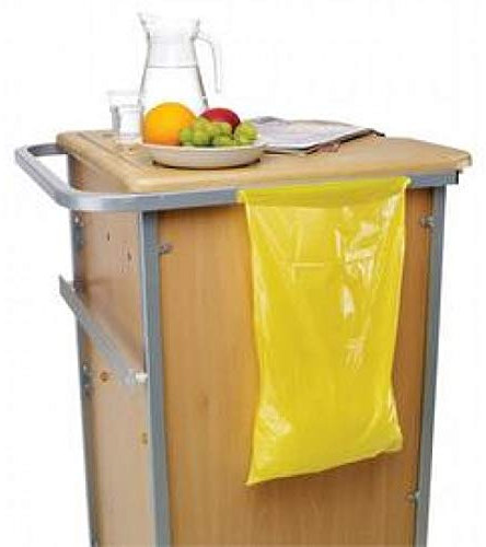 Premier Yellow Bedside Polythene Clinical Disposable Locker Waste Bags with Adhesive Strip (270mm x 460mm) x 200