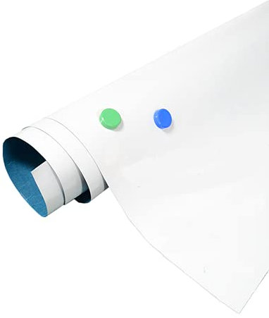 TUKA 90cm x 60cm Lámina Ferrosa para Imanes, Autoadhesivo, Escribir y Borrar, Lámina de Hierro para Pizarra Magnética, Creación de Tableros Magnético, Pizarra Blanca Adhesiva, Blanca, TKD9020