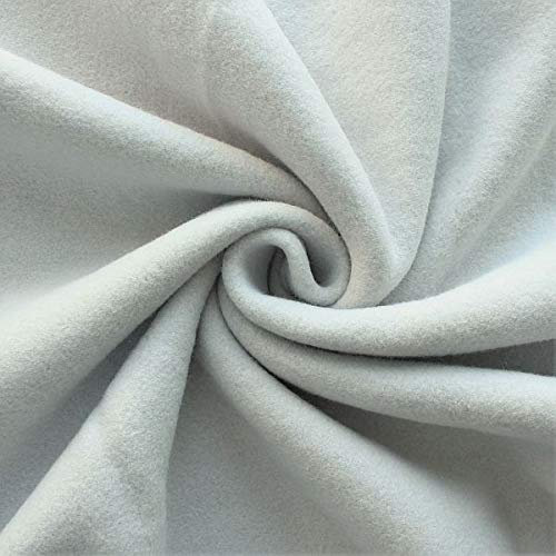 STOFFKONTOR Baumwolle Fleece Stoff - Öko-Tex Standard 100 - Meterware, hell-grau - zum Nähen von Bekleidung, Decken, Dekoration, zum Basteln uvm.