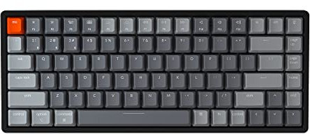 Keychron K2 Version 2 Wireless Gaming Mechanical Keyboard, Bluetooth/USB Wired Compact 84 Keys RGB LED Backlit Aluminum Frame for Mac Windows, Gateron G Pro Blue Switch (US ANSI Layout)