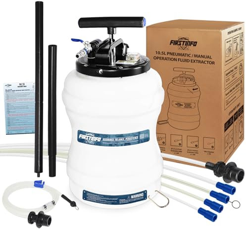 FIRSTINFO A1107EU | 10,5L | Terza Generazione brevettata | Manuale e Pneumatico Pompa Aspirazione Olio | Pompa Estrattore Liquidi Olio | con 6 Tubi