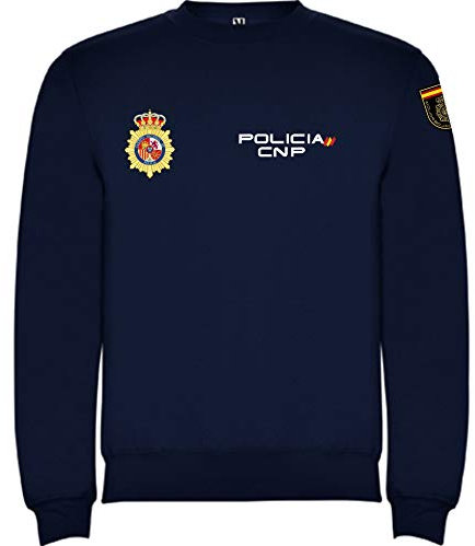 Piel Cabrera Sudadera Policia Nacional España (Azul Marino, M)