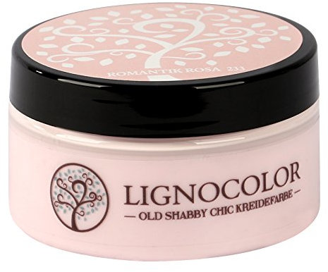Lignocolor 100ml Kreidefarbe (Romantik Rosa) Shabby Chic Lack Landhaus Stil Vintage Look Chalky finish