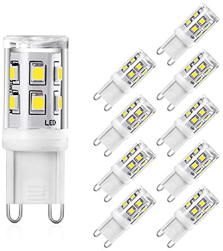 Yuiip G9 LED Bulbs 2W-10 Pack, 4000K Natural White, Equivalent to 20W/25W Halogen, 360° Beam Angle, G9 Capsule Base, AC 220-240V, Non-Dimmable, No Flicker, Save Energy