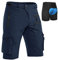 Hiauspor MTB-Hose-Herren-Kurz-Radhose-Fahrradhose-Herren Schnelltrocknend Mountainbike Hose Atmungsaktiv Radlerhose Wanderhose Cargo Trekking Bermuda für Outdoor (Dunkel Marineblau mit Unterwäsche, L)