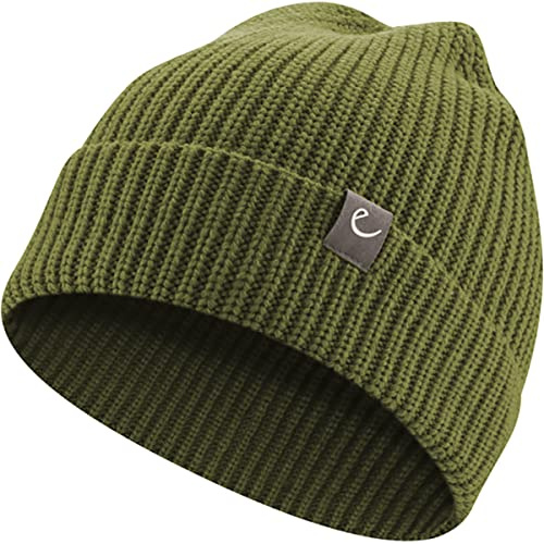 EDELRID Gunks Beanie Grün - Klassische warme Beanie, Größe One Size - Farbe Olive