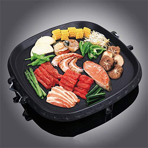 Grillpfanne im koreanischen Stil, quadratische Grillpfanne mit Maifan-Steinbeschichteter Oberfläche, antihaftbeschichtet, rauchfreie Grillplatte, für Herd, Grill, tragbare Kochplatte, Indoor-Herd oder