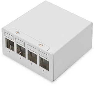 DIGITUS Desktop Modular Patch Panel, geschirmt, 4-Port, Lichtgrau