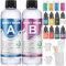 OFCIIN Epoxidharz Set Anfänger 400ml, Glasklar Epoxy Resin Gießharz Mit Epoxidharz Farbe, Glitzer, Handschuhe, Messbecher, Holzstäbchen, für Kunstprojekt, Schmuckherstellung, Handwerk