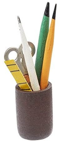Hobbyfun Miniatur Stiftebox Artikeltyp Miniatur Durchmesser 0.8 cm Höhe 2.8 cm Material Holz Saisonkennzeichen Winter Ideal für Puppenhaus Zubehör und Sammler