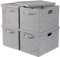 4x24L Storage Bins with Lids for Organizing-Decorative Storage Boxes with Lids Fabric Closet Storage Bin for Clothes Linen Storage Organizer Boxes Baskets Bedroom Storage and Organization-Grey