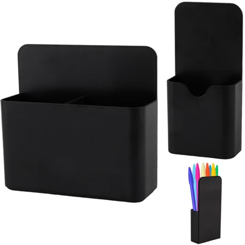 AONELAS KITANIS Magnetic Pen Holder,2 Pack Magnetic Dry Erase Marker Holder with Generous Compartments,Strong Magnet Storage Marker Pen Pencil Organizer for Refrigerator,Whiteboard,Locker Accessories