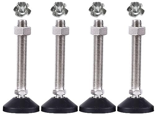 RHUAFET Pieds Réglables M8 x 100 mm - Vis de Réglage - Pied de Meuble - Support 400 kg - Inclinaison 15° (4 Pièces - M8)