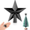 Hanaive Mini-Weihnachtsbaumspitze, kleiner Weihnachtsstern, Mini-Weihnachtsbaum-Sternspitze für Weihnachten, Party, Urlaub, Heimdekoration (plattiert, schwarz, 4,5 cm)
