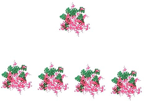 Abaodam 5 Pièces 1 Confettis Flamant Rose Hawaii Confettis D'ananas Confettis D'été Métalliques Confettis En Papier Tropical Confettis De Table Feuille De Monstère Éclair Non-tissé De Bébé