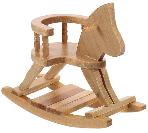Toyvian Miniatur-schaukelpferd-Modell für Puppenhaus Holzhandwerk Maßstab 1:12 Möbelzubehör