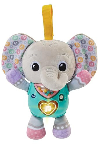 Vtech Baby Melodienelefant – Interaktives Plüschtier mit 3 gesungenen Liedern und 15 Melodien – Für Kinder von 3-24 Monaten