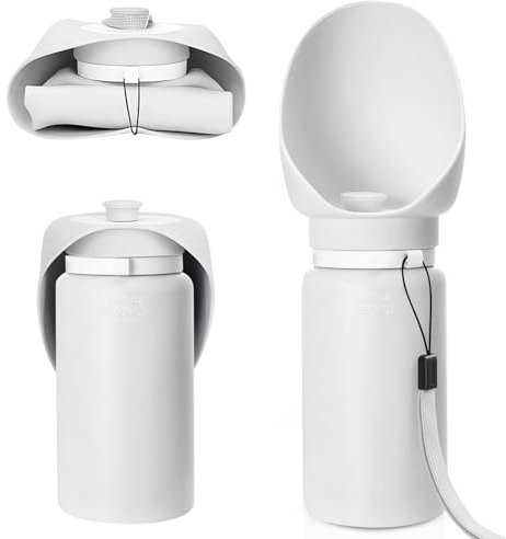 WenYa Leak Proof Silicone Dog Water Bottle 550ml, Portable Extra-Wide Cup Dogs Travel Bottle, Foldable Dog Drinking Bowl for Outdoor Walking, Hiking and Traveling