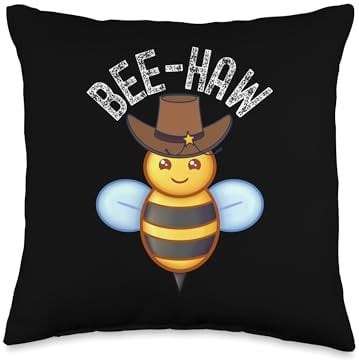 BeeHaw Funny Bee BumbleBee Beekeeping Clothing Throw Pillow, 16x16, Multicolor