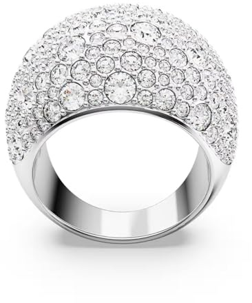 Swarovski Sublima Luna Rhodinierter Mond Cocktailring für Damen, Größe 50, Weiß, Einheitsgröße, Kristall, kein Edelstein, Einheitsgröße, Kristall, Kein Edelstein