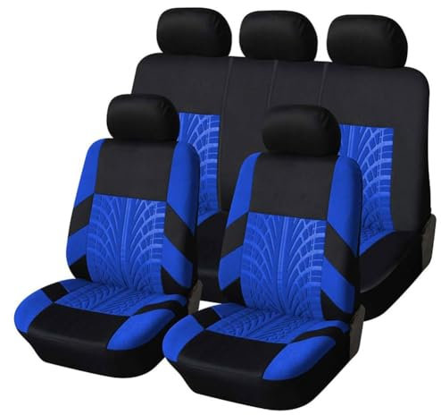 ALYOOP Auto Sitzbezüge Sets Autositzbezüge für Nissan Micra K12 2003-2010, Schonbezüge Autositz Stoff Vordersitze Rückbank Atmungsaktiv Sitzschoner Zubehör,E/Blue