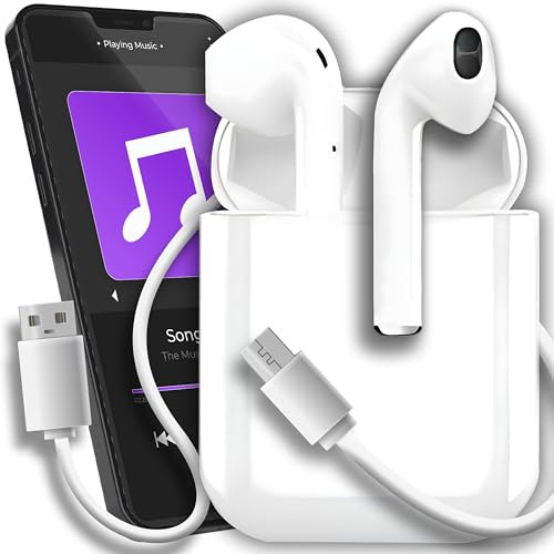 Retoo Kopfhörer Bluetooth 5.0 Kabellos Ear Kopfhörer Ohrhörer Inear Mikrofon Tws Funktion Universelle HD Reichweite 20m Musikwiedergabe Weiß