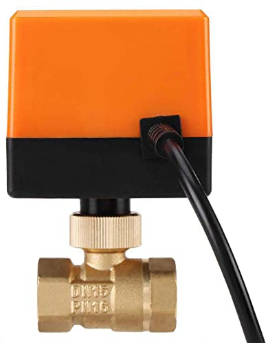 Motorkugelhahn 220V, 2 Wege Motorisierte Kugelhahn Mess Zonenventil 3 Drähte Elektrische Kugelventil, für Flusssteuerung Automatische Rückkehr NC (DN25)