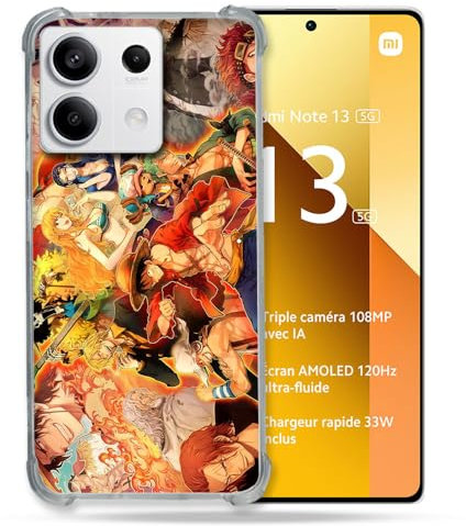 Cokitec Coque Renforcée pour Xiaomi Redmi Note 13 5G Manga One Piece Nakama