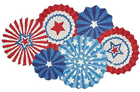 MULAIDI Unabhängigkeitstag-Eingangstürmatten, patriotische Fußmatten, rutschfester Teppich, dekorativer Stern-Fußmatte, für Badezimmer, Zuhause, rutschfester Teppich