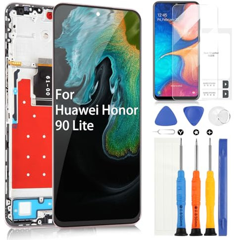 LCD Display per Huawei Honor 90 Lite 5G, per Honor 90 Lite 5G CRT-NX1 LCD Schermo Touchscreen Digitazer Assembly con Riparazione Kit (6.7'',Nero con Cornice, Senza Fingerprint Unlocking)