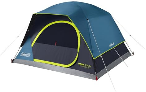 Coleman 4/6/8/10 Person Skydome Dark Room Tent with Rainfly, 5 Minute Setup, Blocks 90% of Sunlight, 20% More Headroom Than Traditional Tents