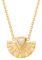 Caï Damen Collier 925 Silber vergoldet Fächer Anhänger mit Opal & Weißtopas 925/- Sterling Silber 45+5cm Glänzend Opal gelb 274250081V-50