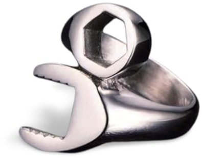 Hmsanase Rings Ring Jewellery Women Men Retro Wrench Spanner Ring For Men Punk Gothic Open Ring Resizable Mr164